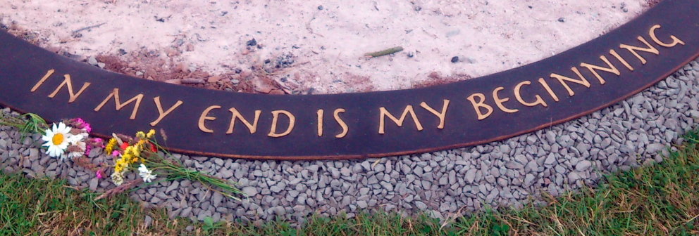 Fire circle at Sharpham Trust