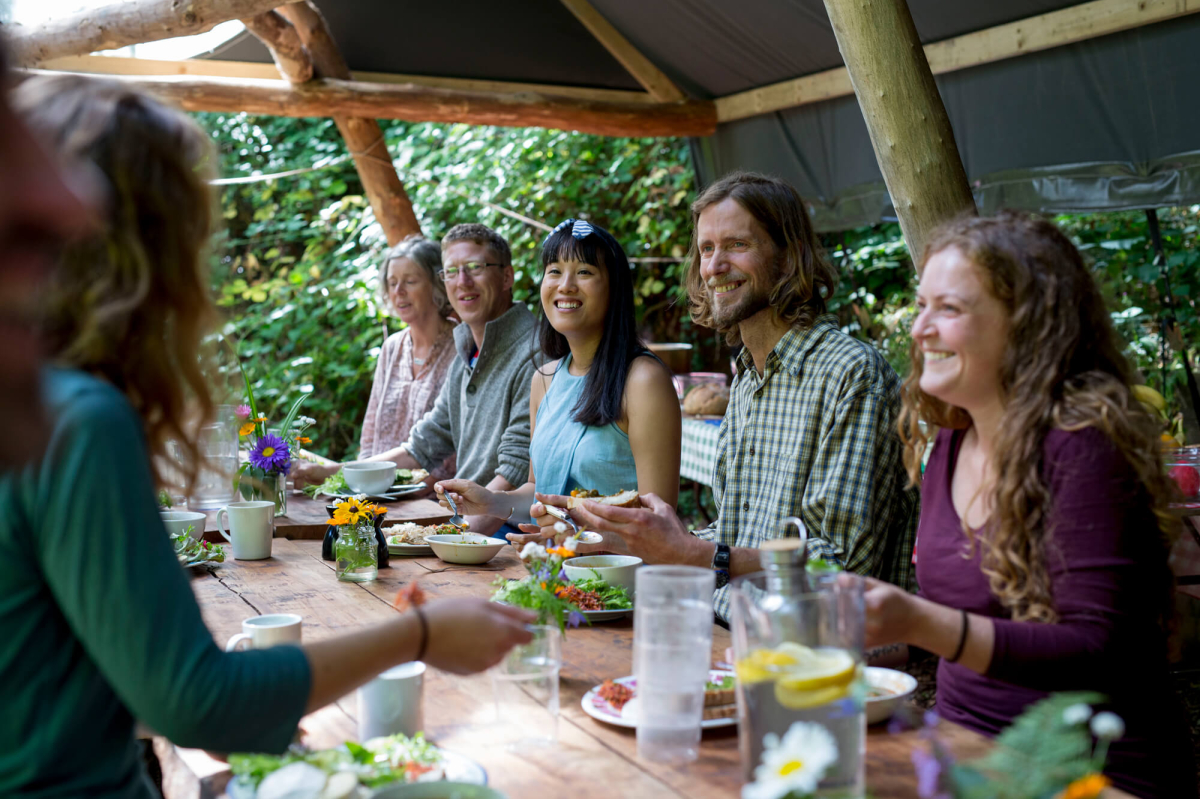 Sharpham Trust Woodland Retreats Shared Dining
